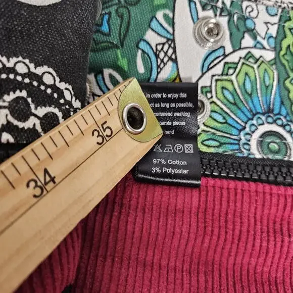 Zand Amsterdam Mini Skirt Womens OS Maroon Corduroy Reversible W Purse Boho - Picture 11 of 14